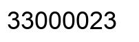 Number 33000023 black image