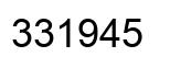 Number 331945 black image