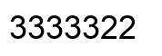 Number 3333322 black image