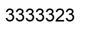 Number 3333323 black image