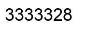Number 3333328 black image