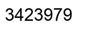 Number 3423979 black image
