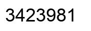 Number 3423981 black image