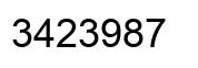 Number 3423987 black image