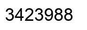 Number 3423988 black image
