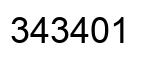 Number 343401 black image