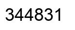 Number 344831 black image