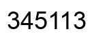 Number 345113 black image