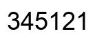 Number 345121 black image