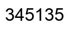 Number 345135 black image