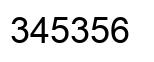 Number 345356 black image
