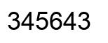 Number 345643 black image