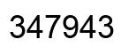 Number 347943 black image