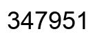 Number 347951 black image