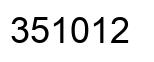 Number 351012 black image