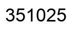 Number 351025 black image