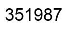Number 351987 black image