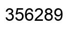 Number 356289 black image