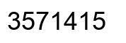 Number 3571415 black image
