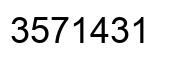 Number 3571431 black image