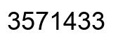 Number 3571433 black image