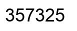 Number 357325 black image