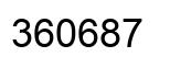 Number 360687 black image