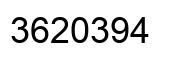 Number 3620394 black image