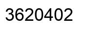 Number 3620402 black image