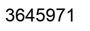 Number 3645971 black image