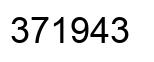 Number 371943 black image