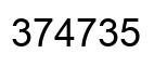 Number 374735 black image