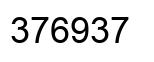 Number 376937 black image