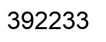 Number 392233 black image
