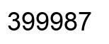 Number 399987 black image