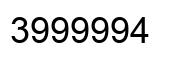 Number 3999994 black image
