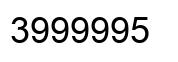 Number 3999995 black image