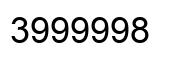 Number 3999998 black image