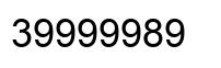 Number 39999989 black image