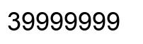 Number 39999999 black image