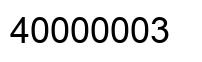 Number 40000003 black image