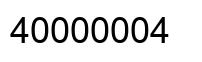 Number 40000004 black image