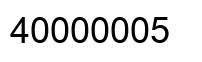 Number 40000005 black image