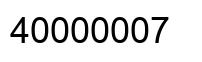 Number 40000007 black image
