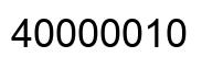 Number 40000010 black image