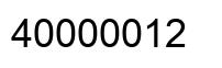 Number 40000012 black image