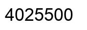 Number 4025500 black image