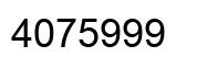 Number 4075999 black image