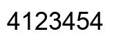 Number 4123454 black image
