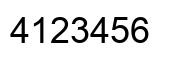 Número 4123456 imagen negro